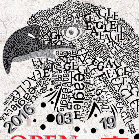 A nice day - 以老鷹為主的一張設計海報。