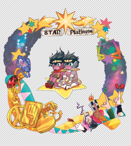 YC.L - 白金之星同人花環吊飾週邊