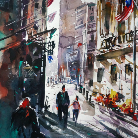 亞霏美術 - 水彩風景/課堂示範