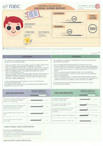 Sam - 2017我的學生的多益成績