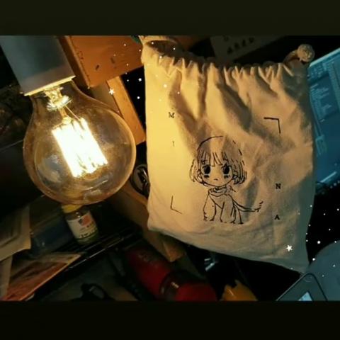 咖哩萌 - 自我創作品（靈感）-手工印刷帆布袋