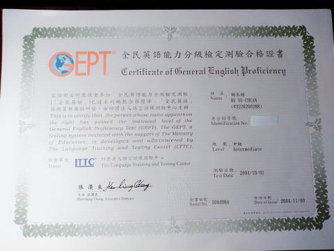 Karen英文教學 - 全民英檢中級證照