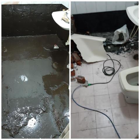 名家設計工程 - 浴室防水層 漏水 打除施作 高滲透壓克力防水劑