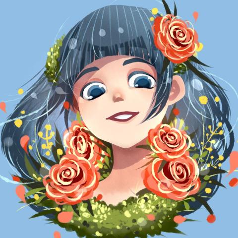 CHEN,YI-CHIA:插畫繪製 - 似顏花草頭像