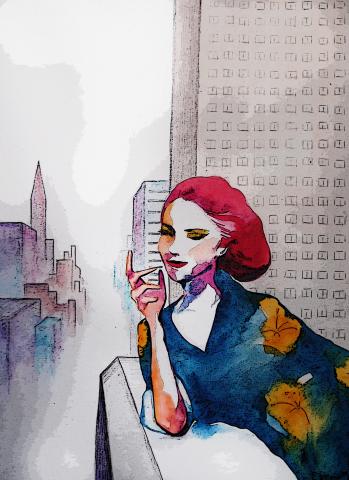 Viola Huang - 水彩畫電腦後製不同效果