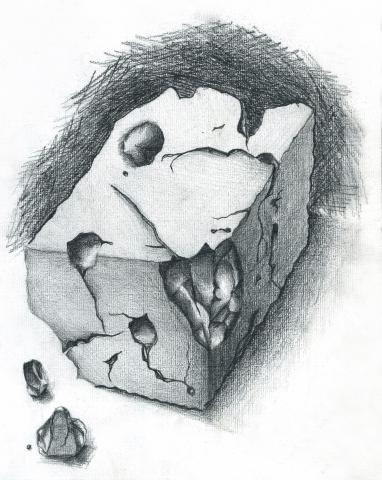 YIA - 《素描－石》
用具：素描筆