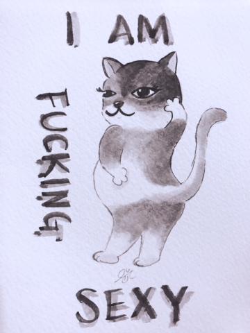 魏慈慧 - 我喜歡貓，所以畫了一系列「I AM FUCKING SEXY 」貓咪插畫