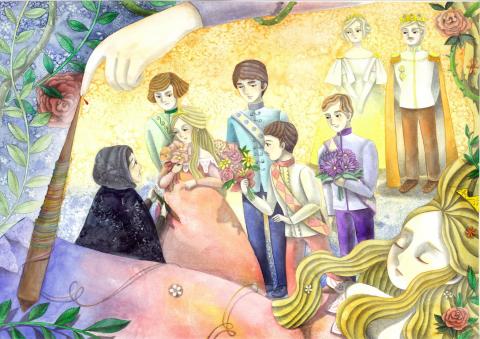 林思辰Susu Lin - 2015年普羅音樂團，國家音樂廳「耶誕綺緣」演奏會，《睡美人圓舞曲》插畫合作案。