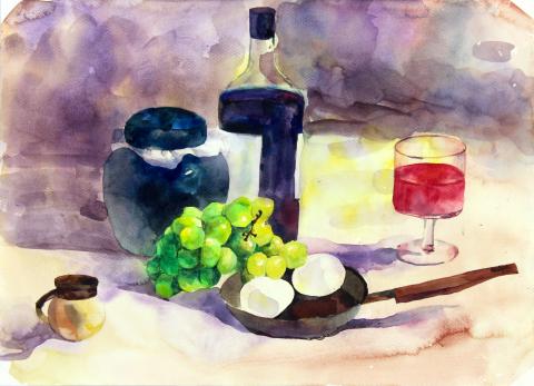 柳川 - 水彩作品