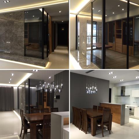 真我空間裝修設計 - 高雄盧公館-客廳、書房、餐廳、廚房