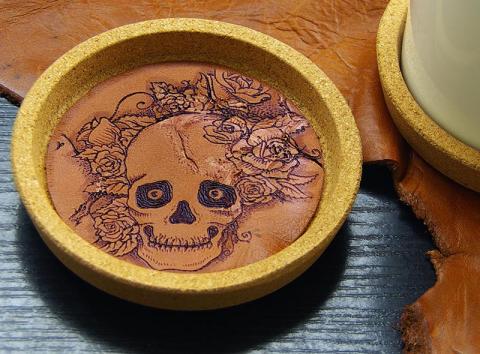 高智能 - 植鞣革杯墊電烙皮雕設計