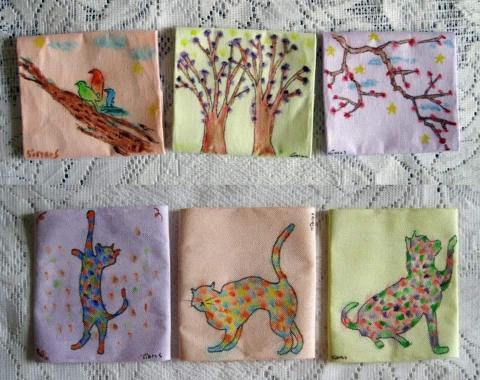 賴英倫 (珮瑩 Aining Art Studio) - 工作室作品-彩繪杯墊插畫