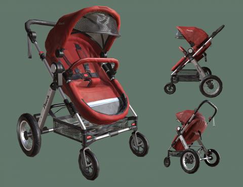 莊婷宇 - 3D_PBR_嬰兒車
製作軟體：ZBrush/Maya