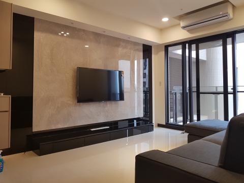 恩諾空間設計 - 竹北市湛高峰建案，新成屋，客廳主牆設計，現代風