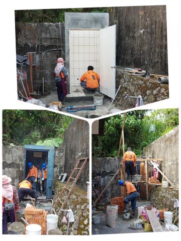 岳彩土木包工業 - 廁所舊翻新貼磁磚