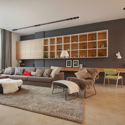 宏宇設計(專業設計公司及綜合建材銷售) - 客廳+天花板實作+木地板