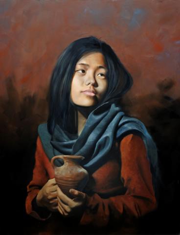 鄭久寧 - 委身之許 - 路得 50f 油彩畫 2016 年