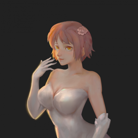 三層肥狐狸 - 人物插畫 / 白洋裝
使用工具：Photoshop