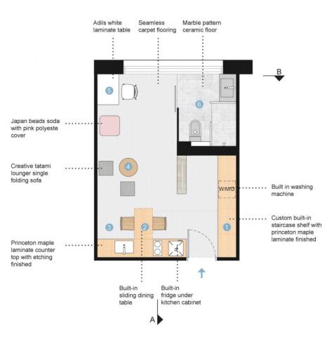 Lenna.idesign - 複合式青年住宅-一人房平面圖