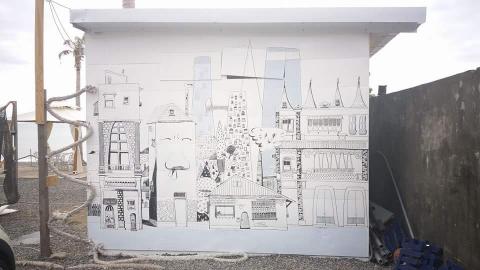 張永鍇個人工作室 - 屏東 「愛琴海岸咖啡廳」壁畫 2018 02