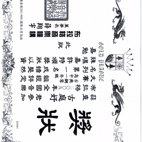 古庭妤 - 布拉格全國鋼琴大賽
古典鋼琴高中演奏組第一名

