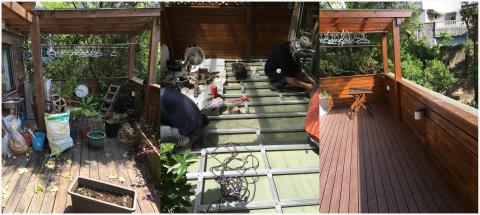 久毅實業 - 景觀花園
原本的南方松-木底(使用2年)

使用塑木-鋁合金底(約5年以上)依環境保養可用更久