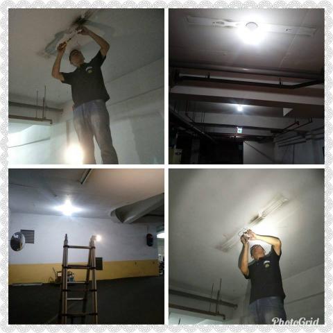 裕申工程行(冷氣水電裝修工程) - 社區停車場T8燈管全面更換led節電4/5