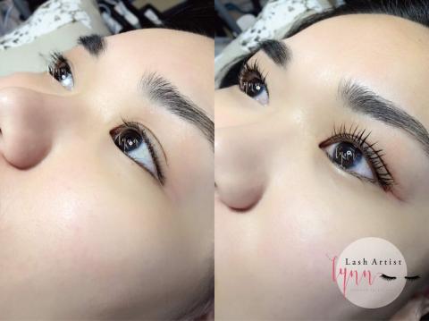 Lynn's eyelashes琳恩美學 - 原本眼睛就大大滴，做完角蛋白後，整體效果非常美！眼神好深邃哦....連我都羨慕了?快來一起變美變吧！

?我們使用韓國進口高端產品檢驗合格保證?

✨過程不燻眼、不過敏、不會造成不適感
✨不會有掉睫毛的過渡期
✨無法接睫毛、睫毛倒插、下垂睫毛的救星
✨捲翹度可為6～8週
✨不用刷睫毛膏就可以擁有濃密捲翹感
✨3天後即可上睫毛膏效果更明顯
✨擁有真正最自然的妝感

?非傳統燙睫毛不傷睫