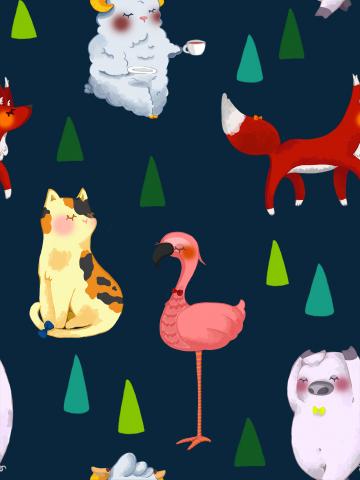 Cookie 設計 - 平面設計(布料)-動物瞇瞇眼系列