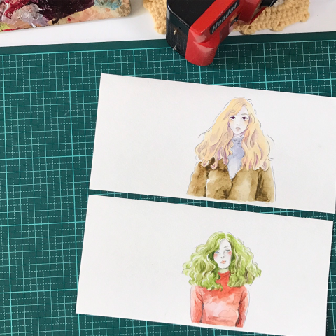 Cheek Won't Cheat Embroidery Park 西比比西刺繡公園 - 〖手繪插畫〗水彩人像