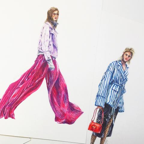 Edie.H - 媒材：水彩

提供客製化時尚人像服裝插畫的服務及教學