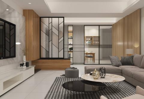 楊景皓 - 冷色系與暖木組合，簡單的點綴，不簡單的品味