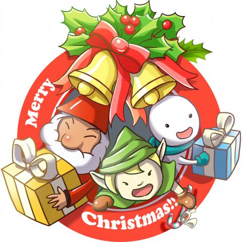 Kurosu2g壁畫藝術教學 - 活動插畫-聖誕節小卡。