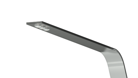 唐采逸趣文創有限公司 - 少即是多，以壓克力為基材佐以鋁質刷面飾板，在滿足散熱需求的同時從材料本質中尋找系統建構。金屬自帶光澤的美加上可塑的聚酯特性，使得結構得以簡化。當光源不再以燈泡為基本單位時，即可排除燈具在空間原有的定義，燈不在是一盞燈而是融合其他的空間物件讓照明跳脫刻板框架。