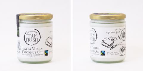 Perlette - 公平交易椰子油包裝rebranding

