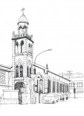 自由業 - 新埔天主堂手繪