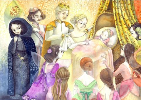 林思辰Susu Lin - 2015年普羅音樂團，國家音樂廳「耶誕綺緣」演奏會，《睡美人圓舞曲》插畫合作案。