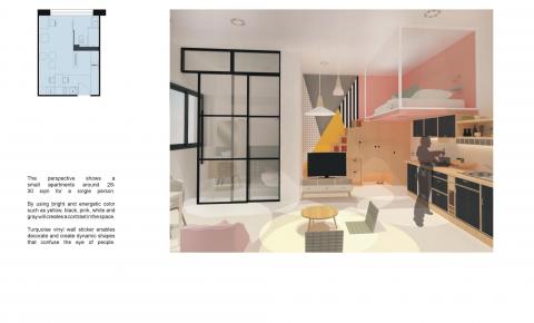 Lenna.idesign - 複合式青年住宅-一人房3D圖 A