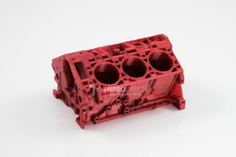 亦起3D列印 - V6引擎本體
FDM製作
特殊色：糖果紅
尺寸：100x80x60 (mm)
