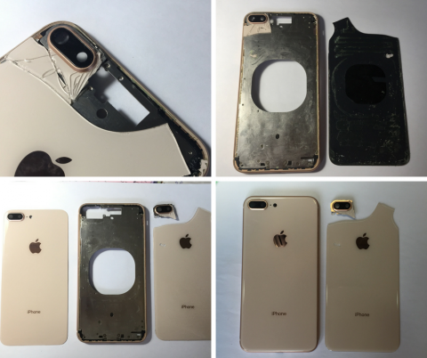 A-kai iphone維修中心 - iphone8plus後蓋/背面玻璃更換,我們有專業設備可以幫您單獨更換背面玻璃喔!原廠無法換我們幫您換!!!重點是便宜便宜!!