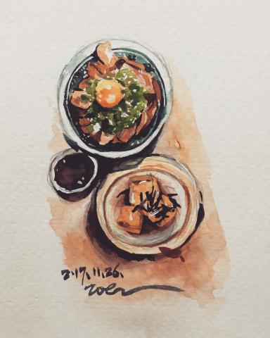 小屁捲 - 一日晚餐-水彩