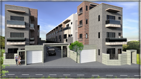 CHENCH 空間設計及3D繪製設計個人工作室 - 透天社區建築外觀3D示意圖