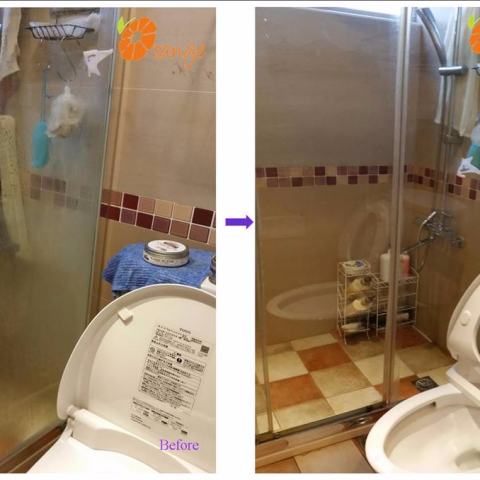 菘泰(橘子清潔) - 浴室乾濕分離上面厚重的水垢