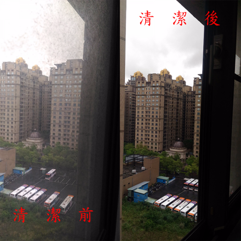 潔洛居家清潔工作室 - 玻璃清潔前後差異
