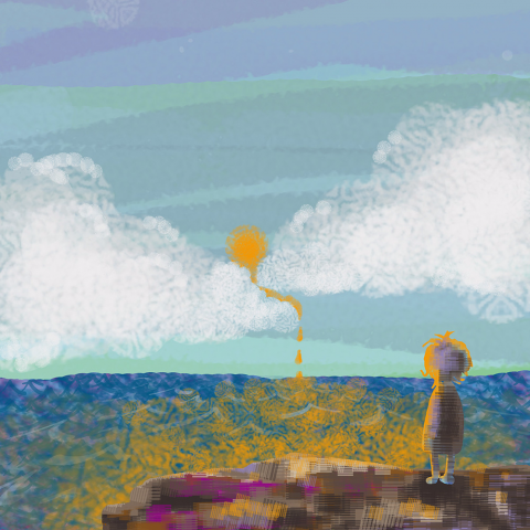 Sou 雙與月 - 《夕陽餘暉》===情境類插畫===
滴落的心情。 
還需要什麼畫語。 
我想你們明白。 
在那差一步即墜落的時刻。
餘光照亮夕陽的餘暉。