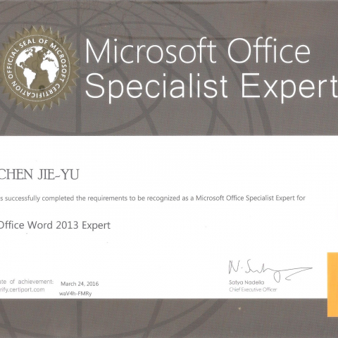 陳婕瑜 - MOS-Word Expert