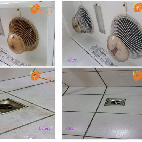 菘泰(橘子清潔) - 廚房除油前後的效果