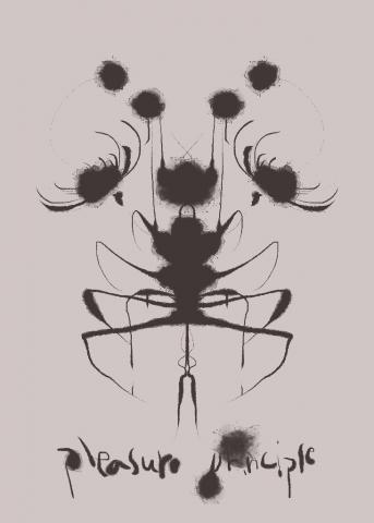 梁嘉怡 - 原創/同人的個人刊物製作，主題為克蘇魯TRPG的原創劇本。以全部篇幅設計封面(刊物內容主要以「人性」為題，刻意用墨跡測驗的方式作畫)