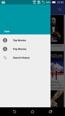 Jean - 其中側邊抽屜展開可以做為導航頁面, User欄位(藍綠色區塊)亦可客製化背景