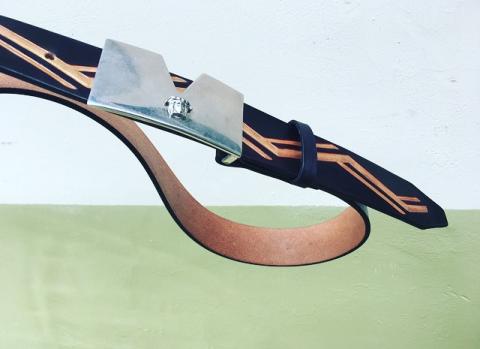 禧手作 - 搭配客戶的皮帶頭，與客戶討論，設計製作現代感的皮雕皮帶。